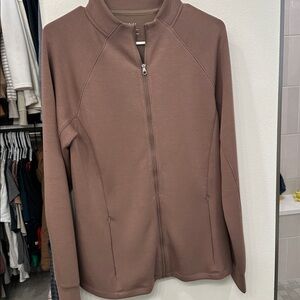 Varley Taupe Zip-Up Jacket